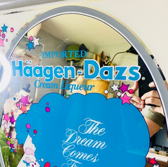 Vintage Peter Max Style Haagen-Dazs Cream Liqueur Advertising Mirror, - Picture 3 of 5